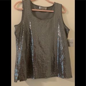 New grey sequined top